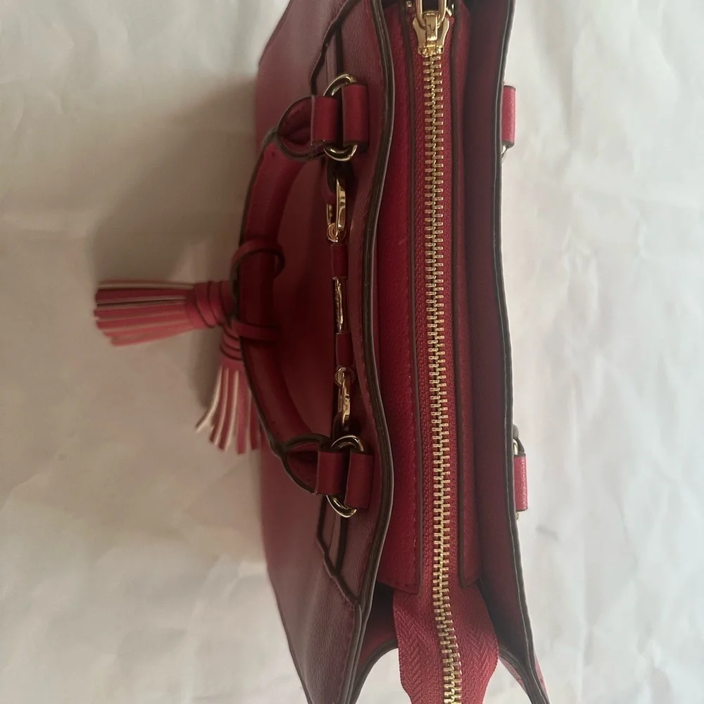 Anne Klein Pink Satchel with Gold-Tone Hardware